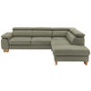 ECKSOFA in Mikrofaser Grün  - Eichefarben/Beige, Lifestyle, Holz/Textil (226/273cm) - Beldomo System