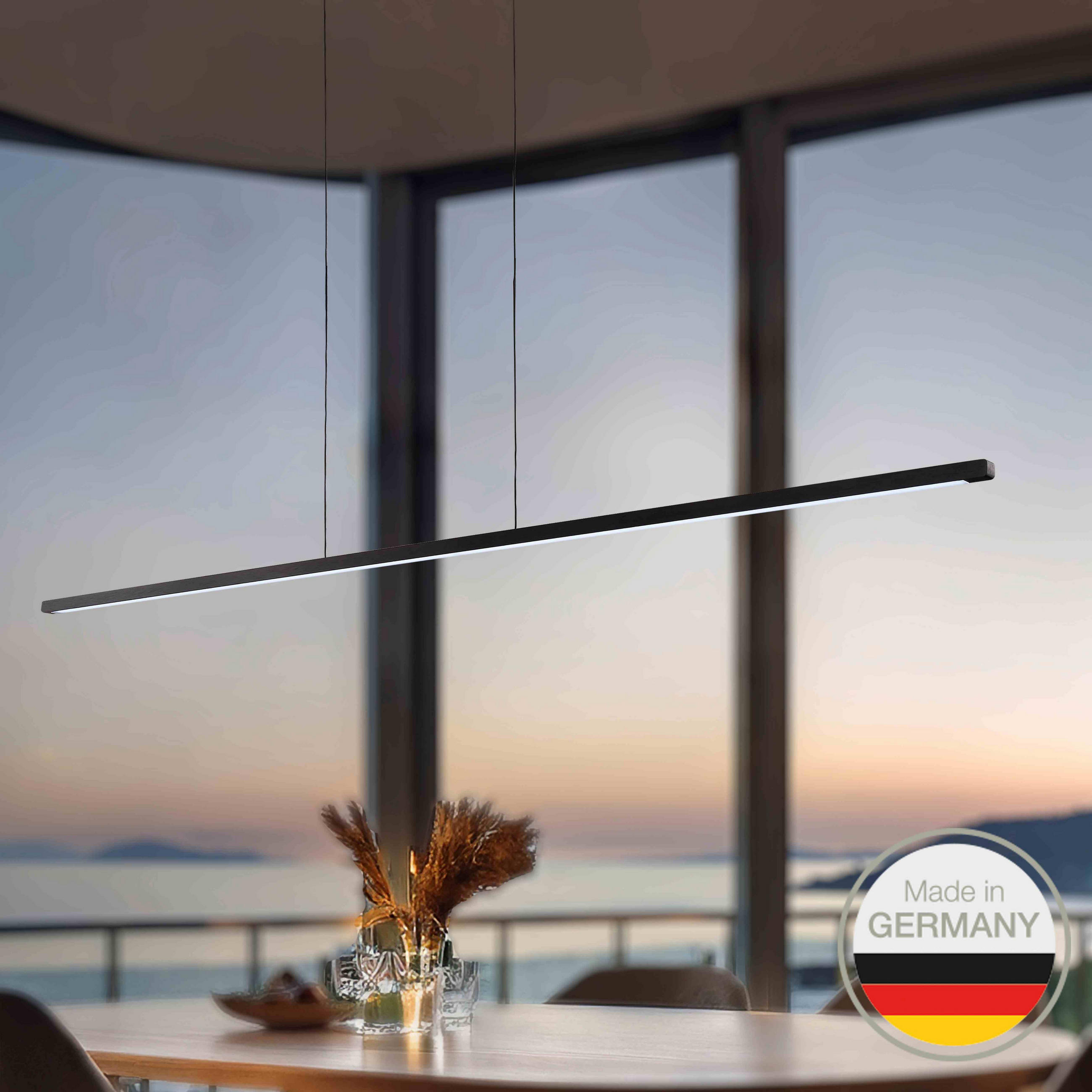 LED-HÄNGELEUCHTE 651 143/1,8/1,8 cm   - Schwarz, Design, Metall (143/1,8/1,8cm) - Ambiente