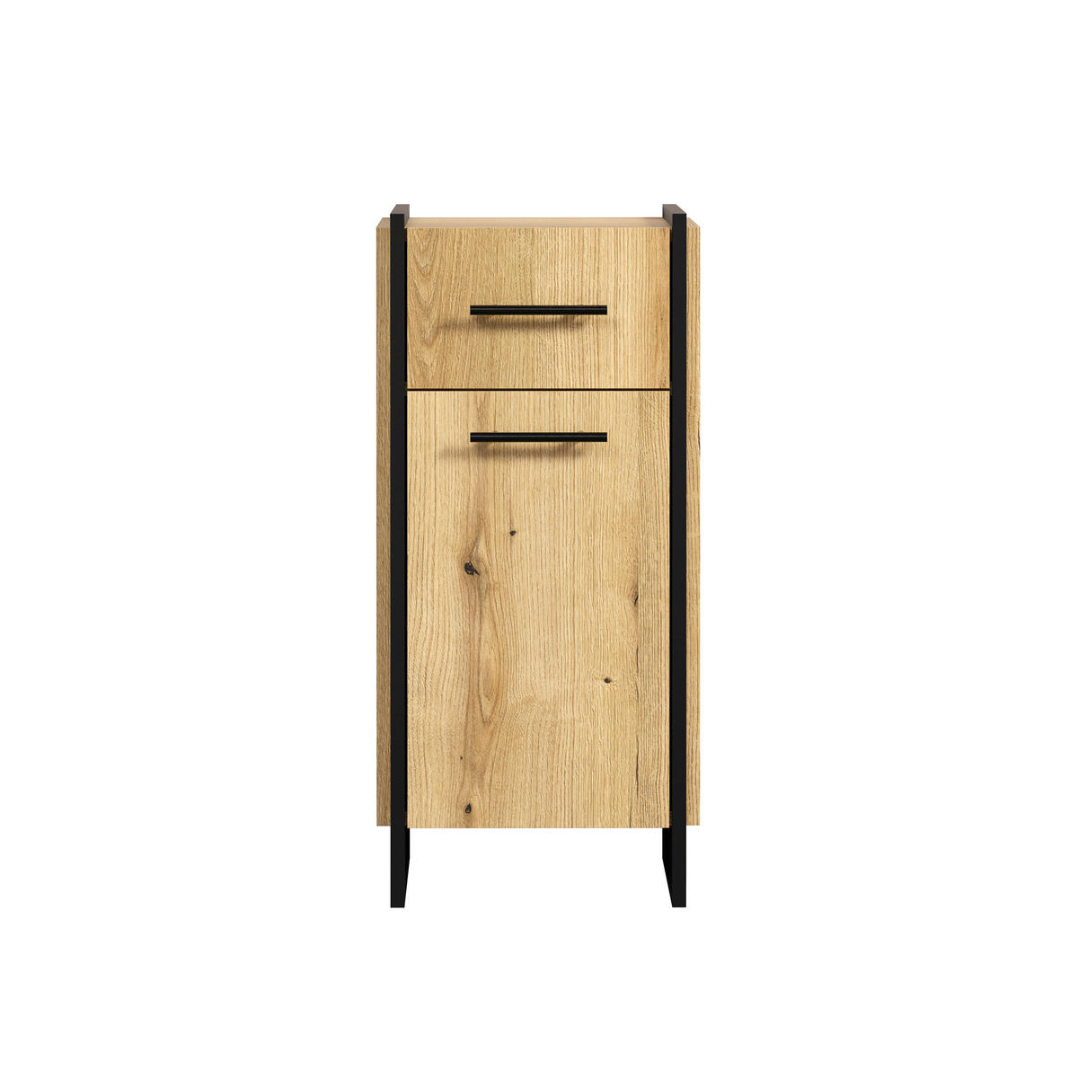 MIDI SKŘÍŇKA, barvy dubu, 37/79/31 cm - barvy dubu/černá, Trend, kov/kompozitní dřevo (37/79/31cm) - MID.YOU