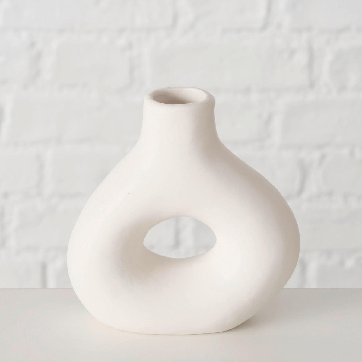 VASE 10 cm  - Beige/Weiß, Basics, Keramik (10/3,5/10cm) - Boltze Home