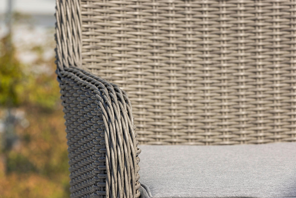 GARTENSTUHL-SET Stahl Grau  - Grau, KONVENTIONELL, Kunststoff/Textil (62/94,5/65cm) - Gardenson