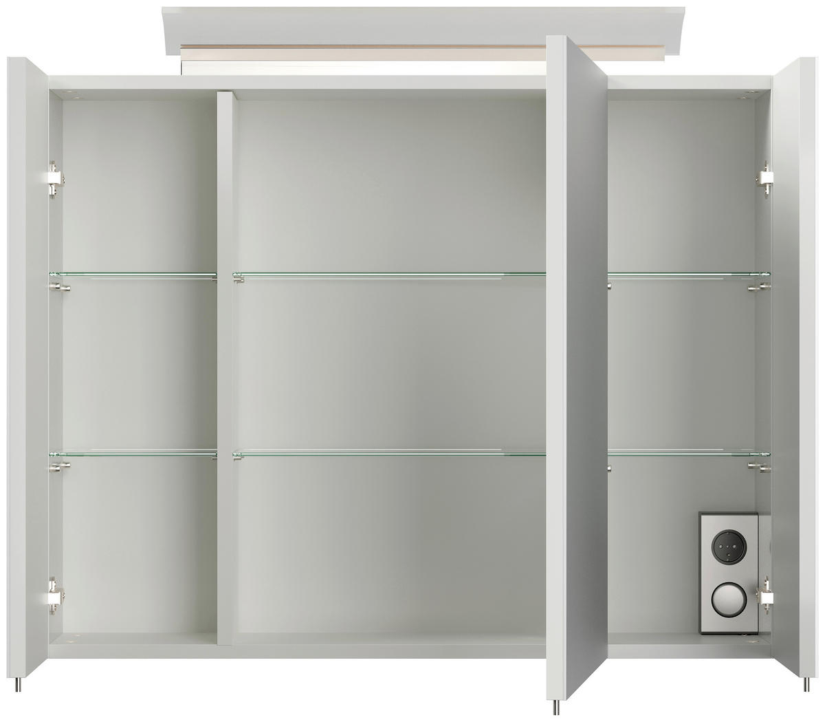 BADEZIMMER 3-teilig  in 190 cm  - Weiß Hochglanz/Weiß, Trend, Glas/Holzwerkstoff (190cm) - MID.YOU