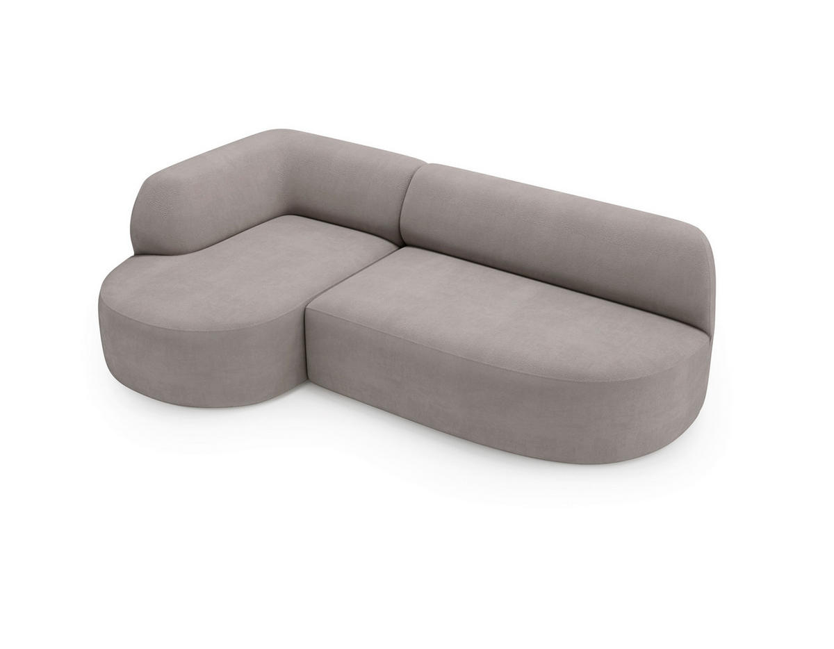 ECKSOFA Chenille Taupe  - Taupe/Schwarz, Design, Kunststoff/Textil (156/218cm) - Livetastic