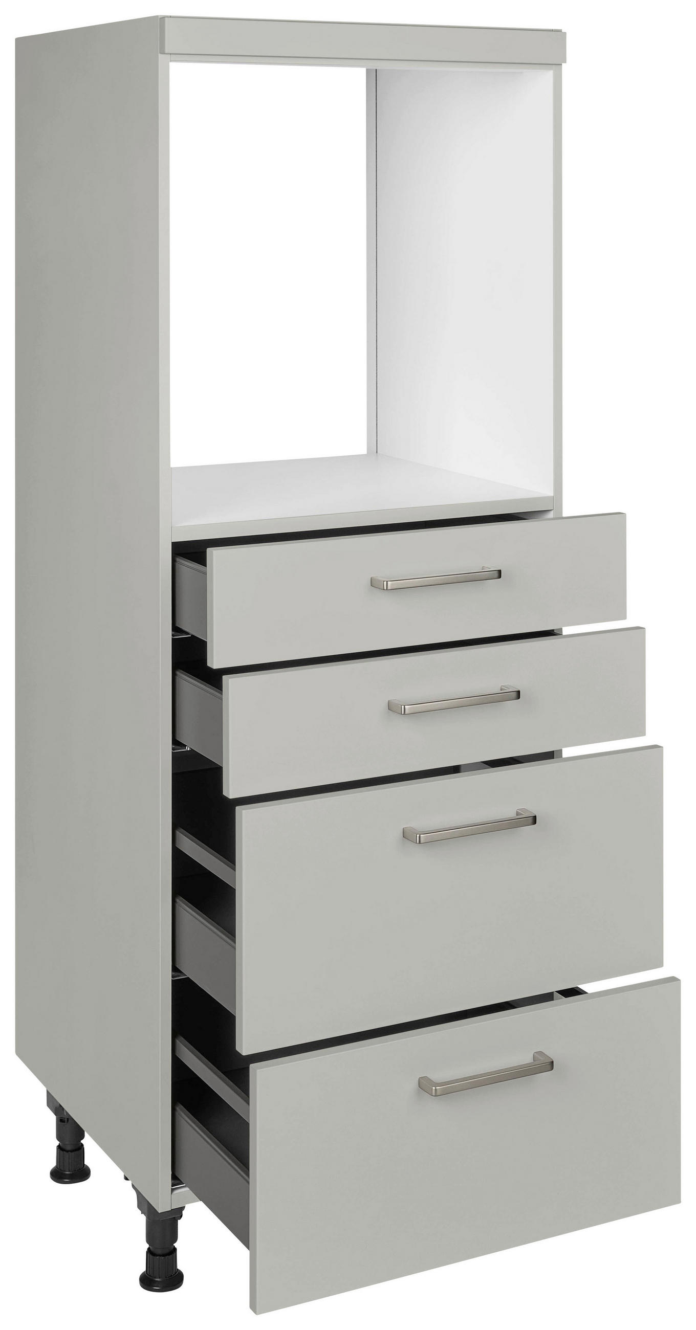 GERÄTEUMBAUSCHRANK 60/168/58 cm  in Grau  - Edelstahlfarben/Grau, MODERN, Holzwerkstoff/Metall (60/168/58cm) - Nobilia