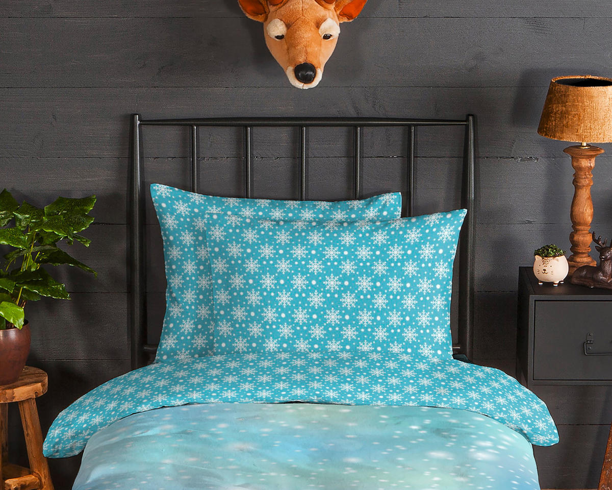 BETTWÄSCHE Good Morning Biber 140/200 cm  - Blau/Hellblau, Trend, Textil (140/200cm)