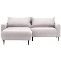 ECKSOFA in Flachgewebe Beige  160/215 cm  - Beige/Schwarz, Design, Holz/Textil (160/215cm) - Stylife