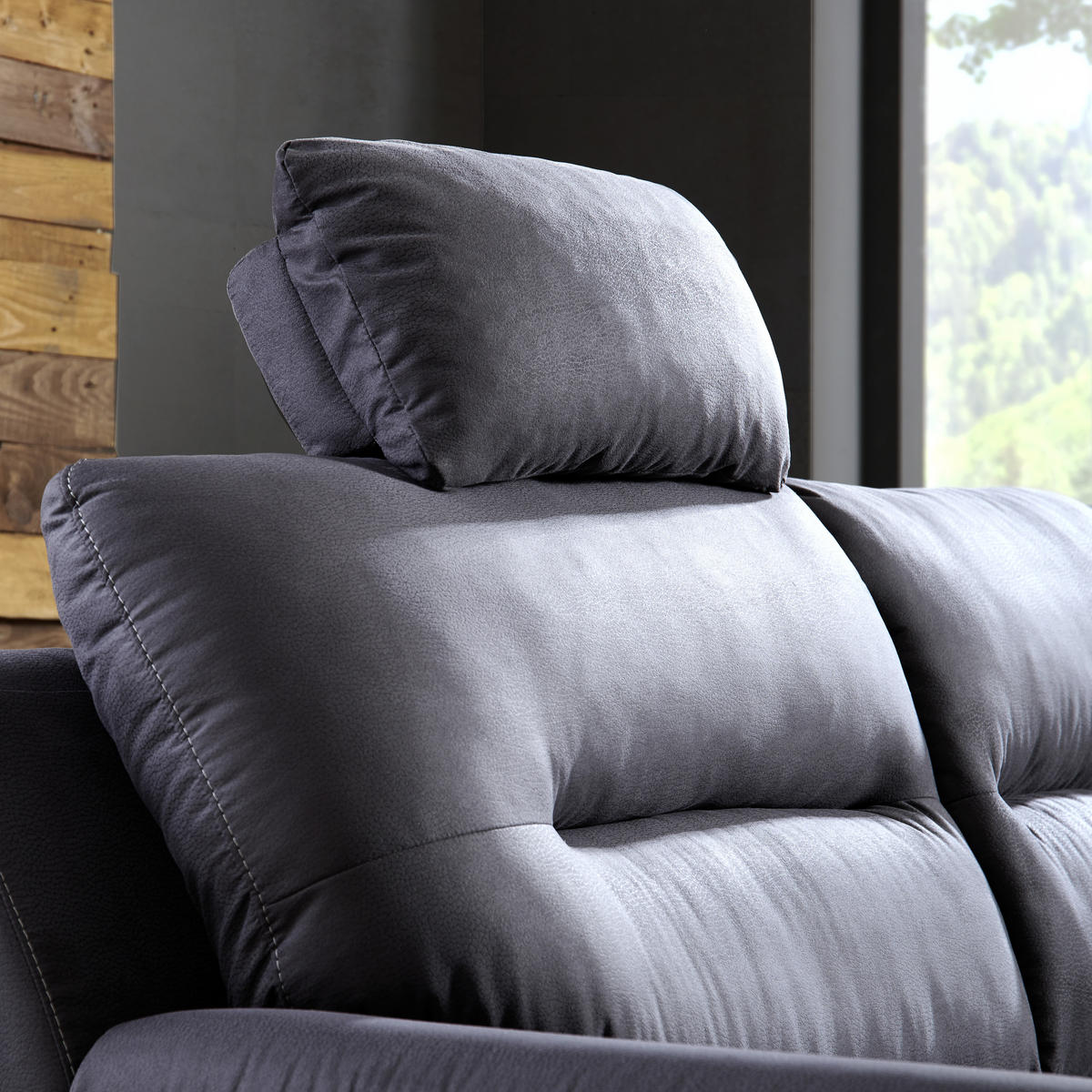 SEDEŽNA GARNITURA, mikrovlakna antracit  - barve kroma/antracit, Design, tekstil (270/92/166cm) - Stylife