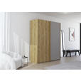 SCHWEBETÜRENSCHRANK 180/223/68 cm 2-türig Eichefarben, Fango  - Fango/Eichefarben, Design, Glas/Holz (180/223/68cm) - Novel