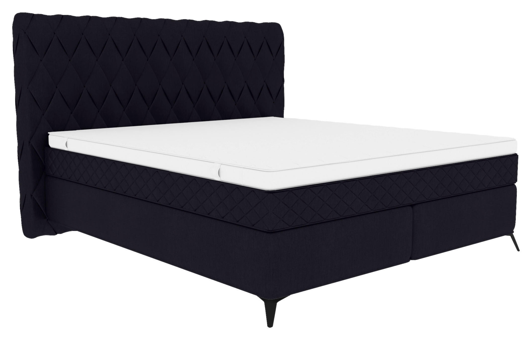 BOXSPRINGBETT 180/200 cm  in Schwarz  - Schwarz, Design, Textil/Metall (180/200cm) - Boxxx