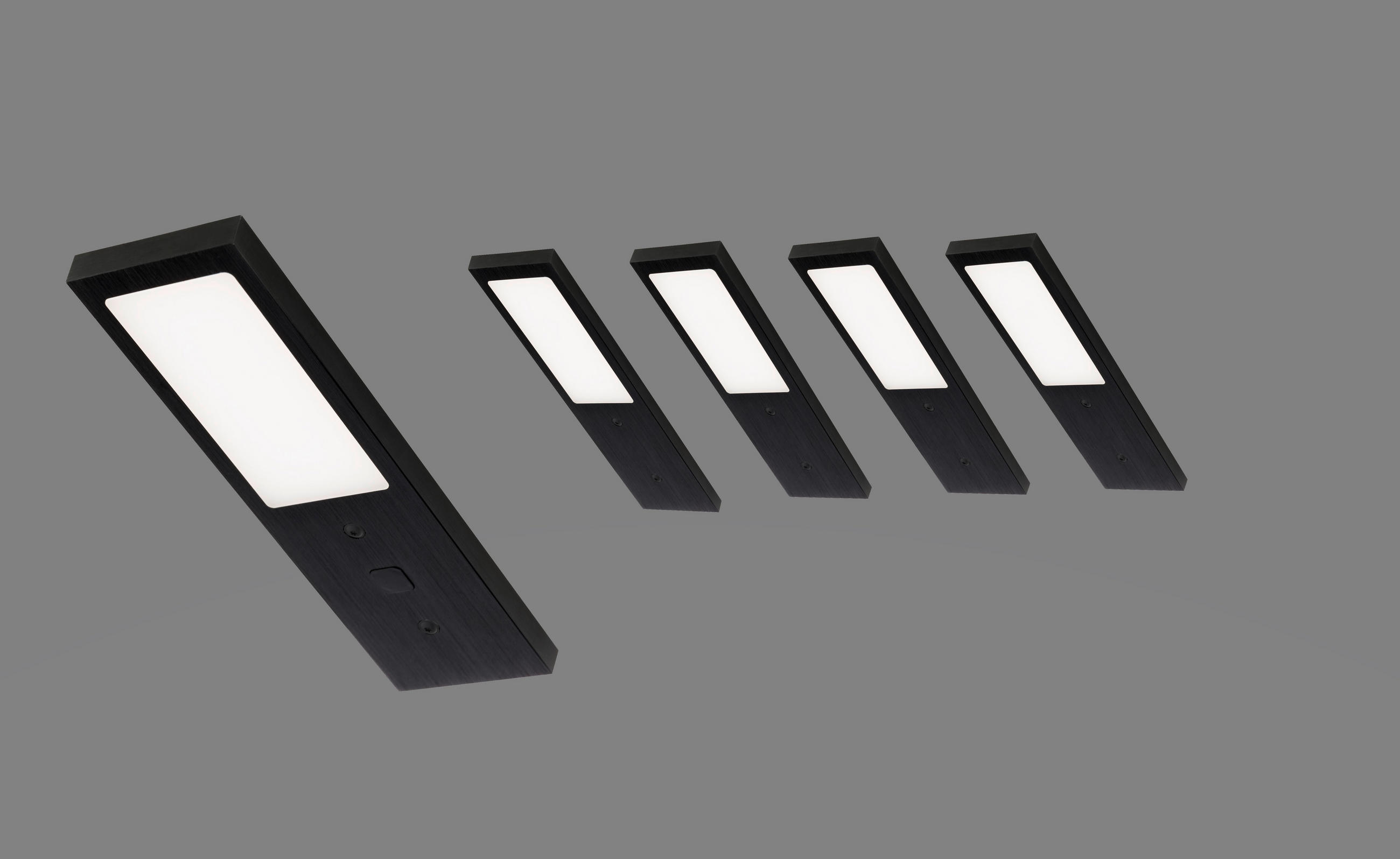 UNTERBAULEUCHTEN-SET 5/0,7/17 cm   - Schwarz, Basics, Metall (5/0,7/17cm)