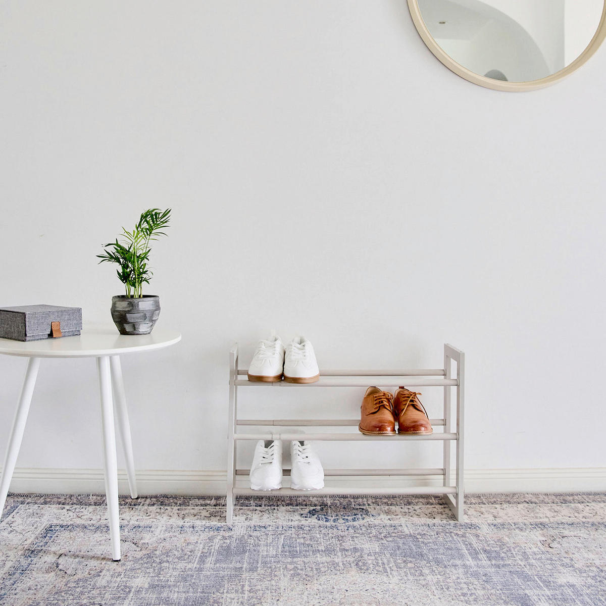 SCHUHREGAL Greige  - Greige, Basics, Holz/Metall (54,5-99/17/45,5cm) - Store It