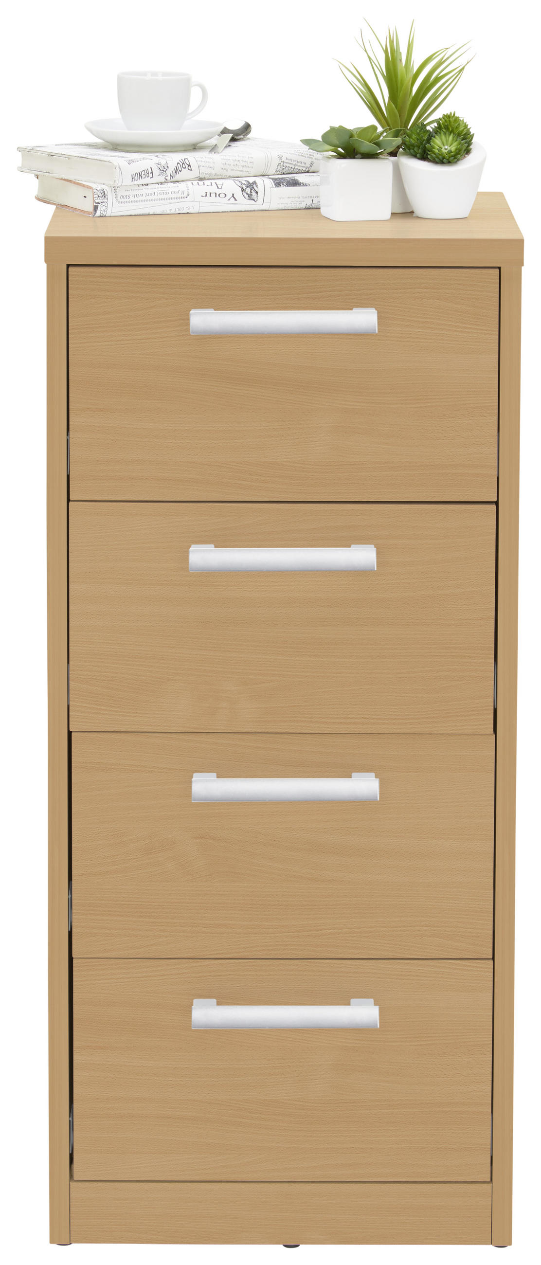 KOMMODE  in 38/84/36 cm  - Silberfarben/Buchefarben, Basics, Holzwerkstoff (38/84/36cm) - Xora