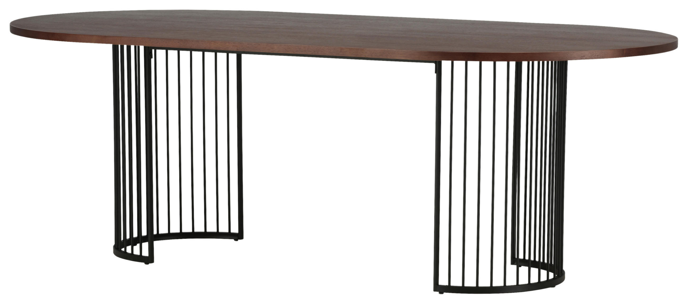 ESSTISCH furniert rechteckig Schwarz, Dunkelbraun  - Dunkelbraun/Schwarz, Design, Holzwerkstoff/Metall (220/110/75cm) - Livetastic