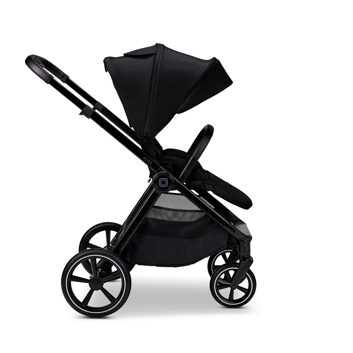 KOMBIKINDERWAGEN  Aura  Onyx Melange  - Schwarz, Basics, Textil (86/61/120cm) - Moon