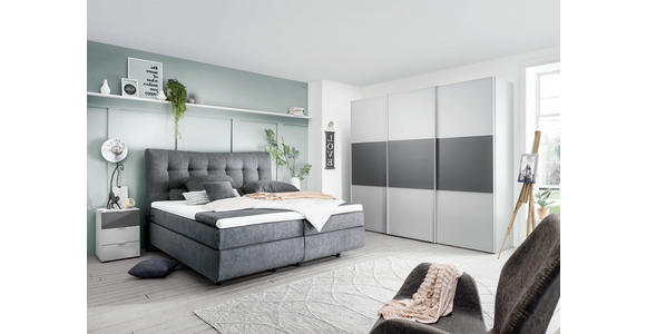 BOXSPRINGBETT 180/200 cm  in Anthrazit  - Anthrazit/Schwarz, Design, Kunststoff/Textil (180/200cm) - Esposa