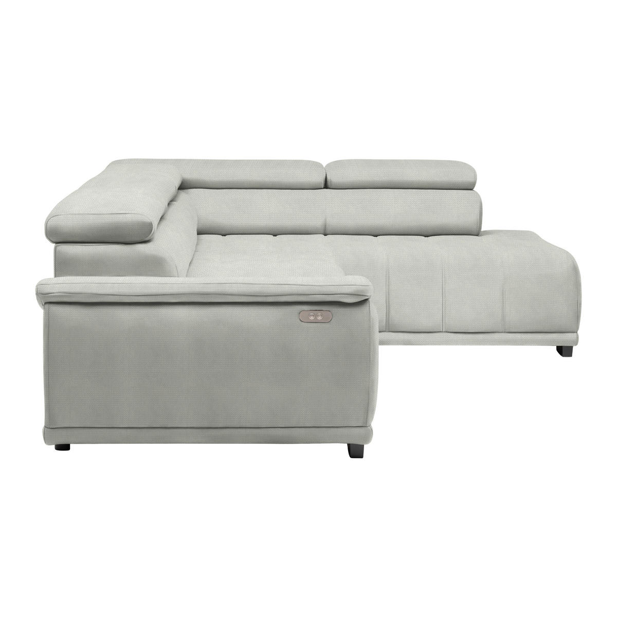 HÖRNSOFFA i chenille, vävt tyg sandfärgad  - sandfärgad/svart, Modern, textil/plast (283/106cm) - MID.YOU