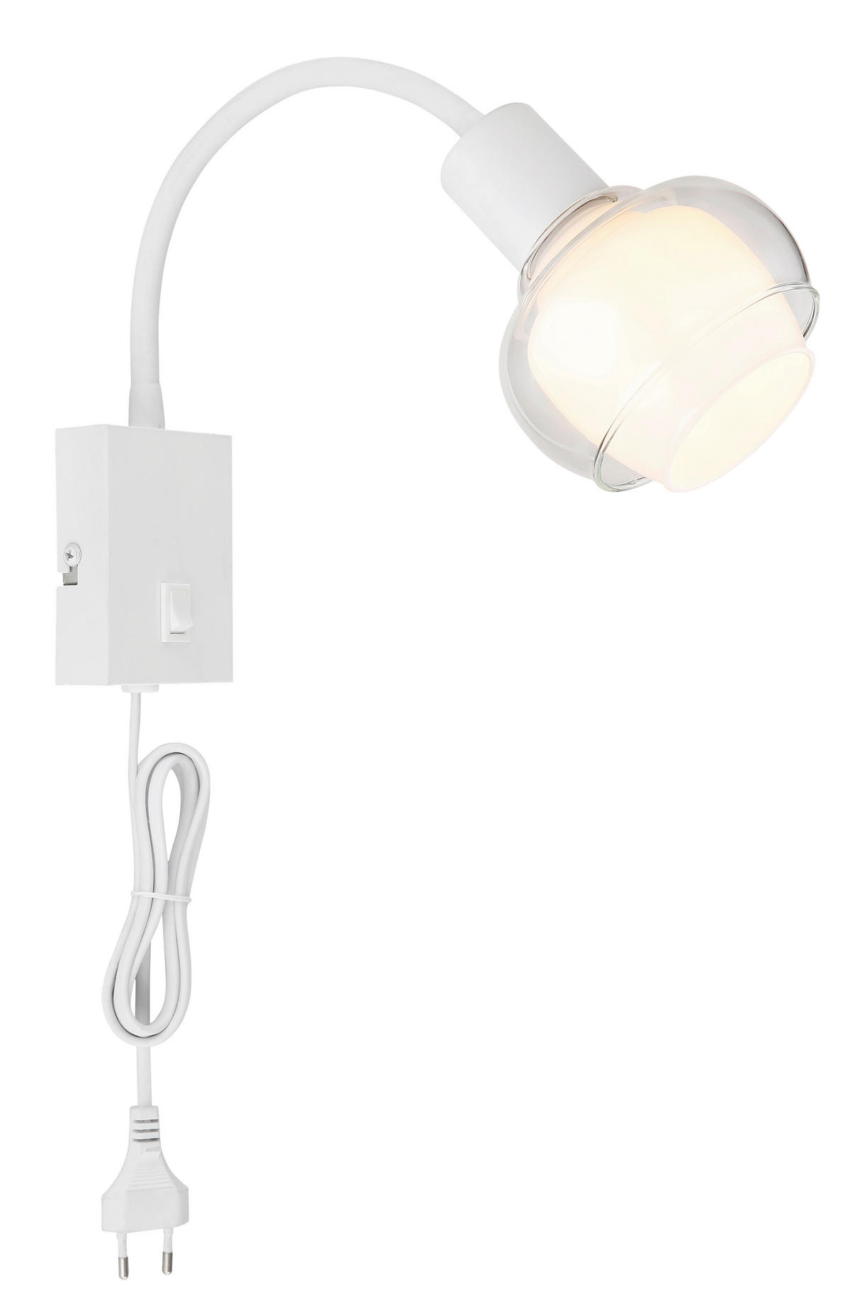 WANDLEUCHTE - Klar/Weiss, Design, Glas/Kunststoff (10,5/35,5/46,5cm) - Globo