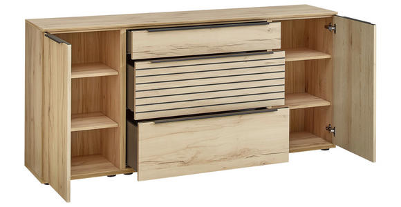 SIDEBOARD 180/85/40 cm  - Buchefarben/Schwarz, KONVENTIONELL, Holzwerkstoff/Kunststoff (180/85/40cm) - Venda