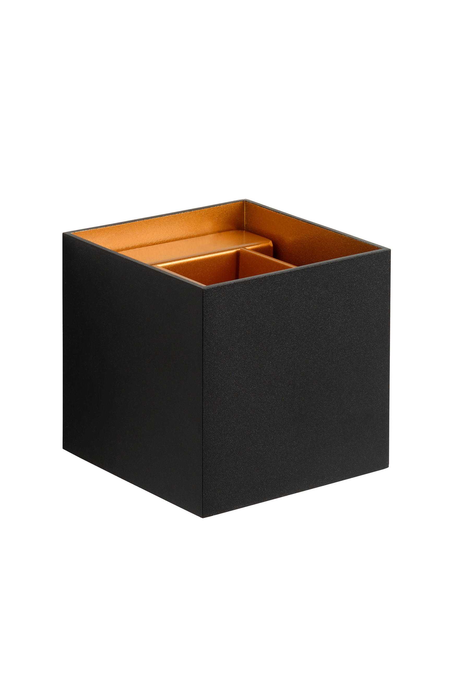 LED-WANDLEUCHTE - Messingfarben/Schwarz, Design, Metall (9.7/9.7/9.7cm) - Lucide
