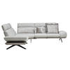 ECKSOFA in Flachgewebe Hellgrau  - Dunkelgrau/Hellgrau, Design, Textil/Metall (239/270cm) - Koinor