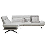 ECKSOFA in Flachgewebe Hellgrau  - Dunkelgrau/Hellgrau, Design, Textil/Metall (239/270cm) - Koinor