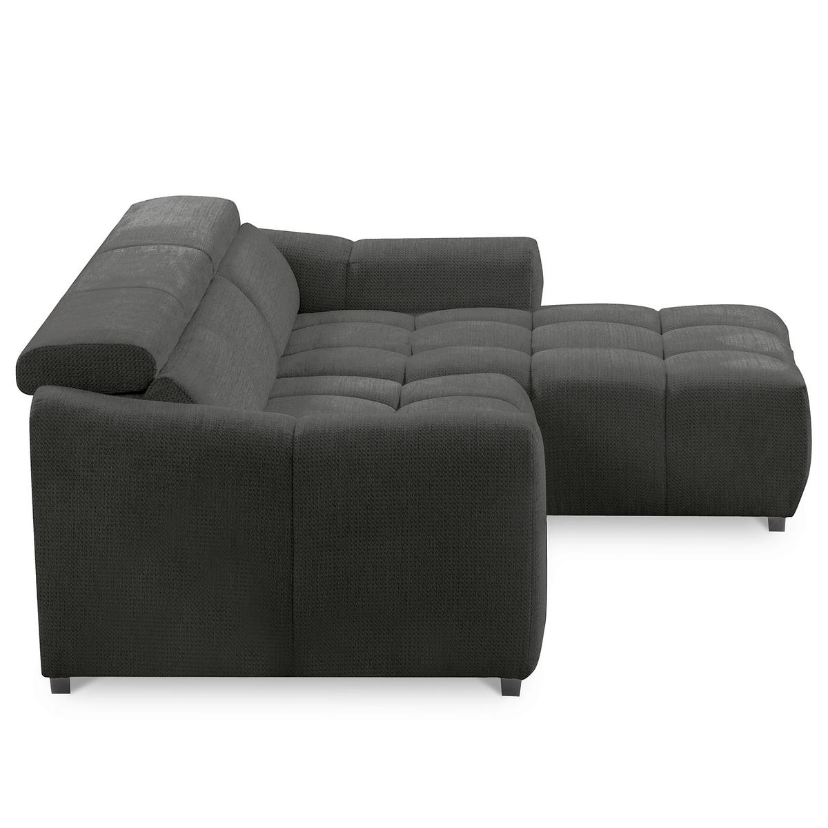 ECKSOFA  Webstoff Schwarz  - Schwarz, Design, Kunststoff/Textil (274/177cm) - Livetastic