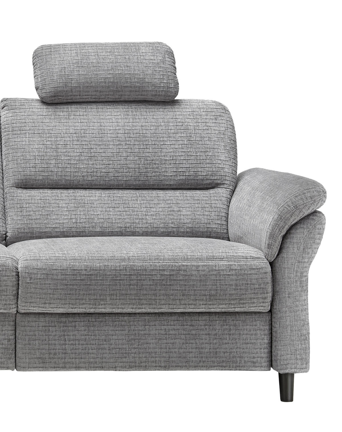 ECKSOFA in Mikrofaser Grau  - Weiss/Schwarz, Modern, Holz/Textil (190/266cm) - Livetastic