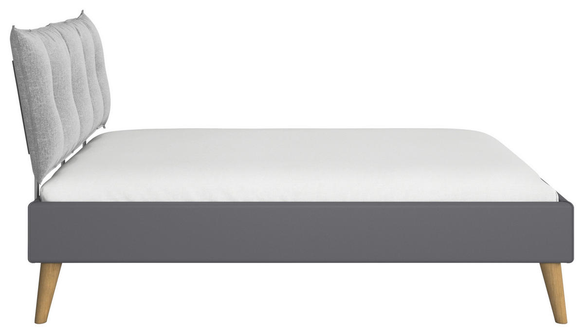 BETT 140/200 cm  in Grau  - Wildeiche/Grau, Design, Holz/Textil (140/200cm) - Carryhome