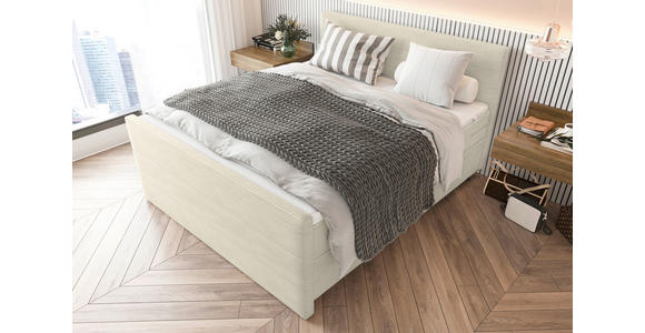 BOXSPRINGBETT 180/200 cm  in Beige  - Beige/Schwarz, KONVENTIONELL, Textil/Metall (180/200cm) - Carryhome