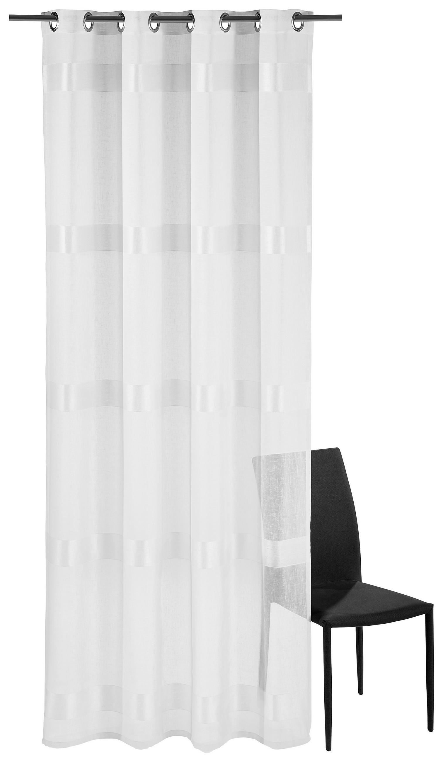 ZÁVĚS S OČKY, poloprůhledné, 140/245 cm - bílá, Basics, textil (140/245cm) - Esposa