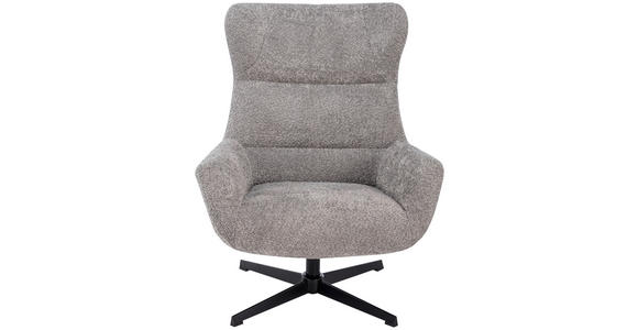 RELAXSESSEL Bouclé - Hellgrau/Schwarz, Design, Textil/Metall (81/101/89cm) - Carryhome