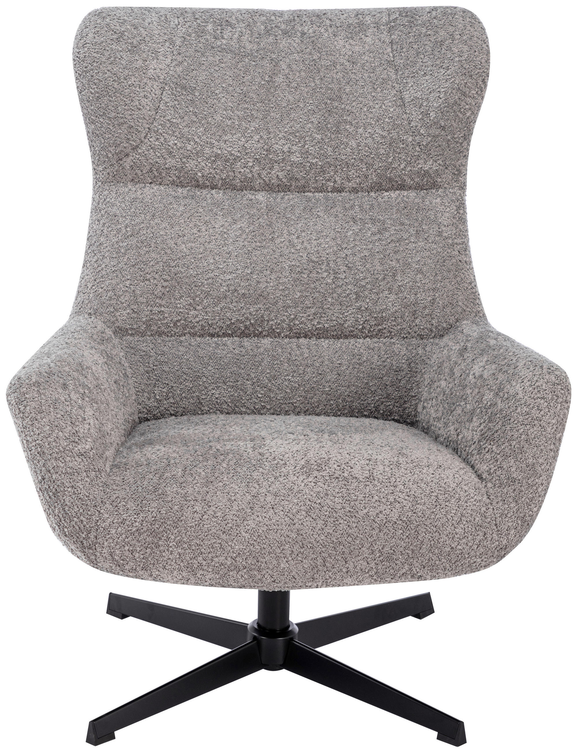 RELAXSESSEL Bouclé    - Hellgrau/Schwarz, Design, Textil/Metall (81/101/89cm) - Carryhome