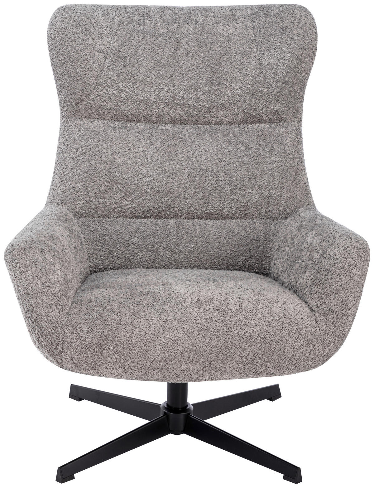RELAXSESSEL Bouclé    - Hellgrau/Schwarz, Design, Textil/Metall (81/101/89cm) - Carryhome
