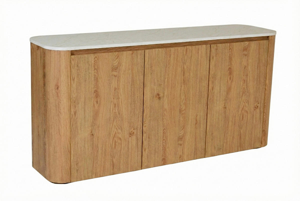 SIDEBOARD  150/74,1/39 cm  - Eichefarben/Weiß, KONVENTIONELL, Holzwerkstoff/Kunststoff (150/74,1/39cm) - MID.YOU