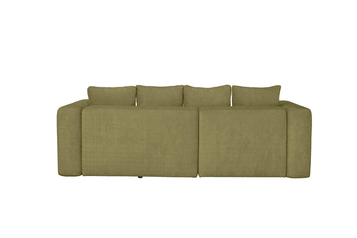 ECKSOFA Olivgrün Chenille Zierkissen, Rückenkissen, Rücken echt  - Schwarz/Olivgrün, MODERN, Kunststoff/Textil (188/276cm) - Milino
