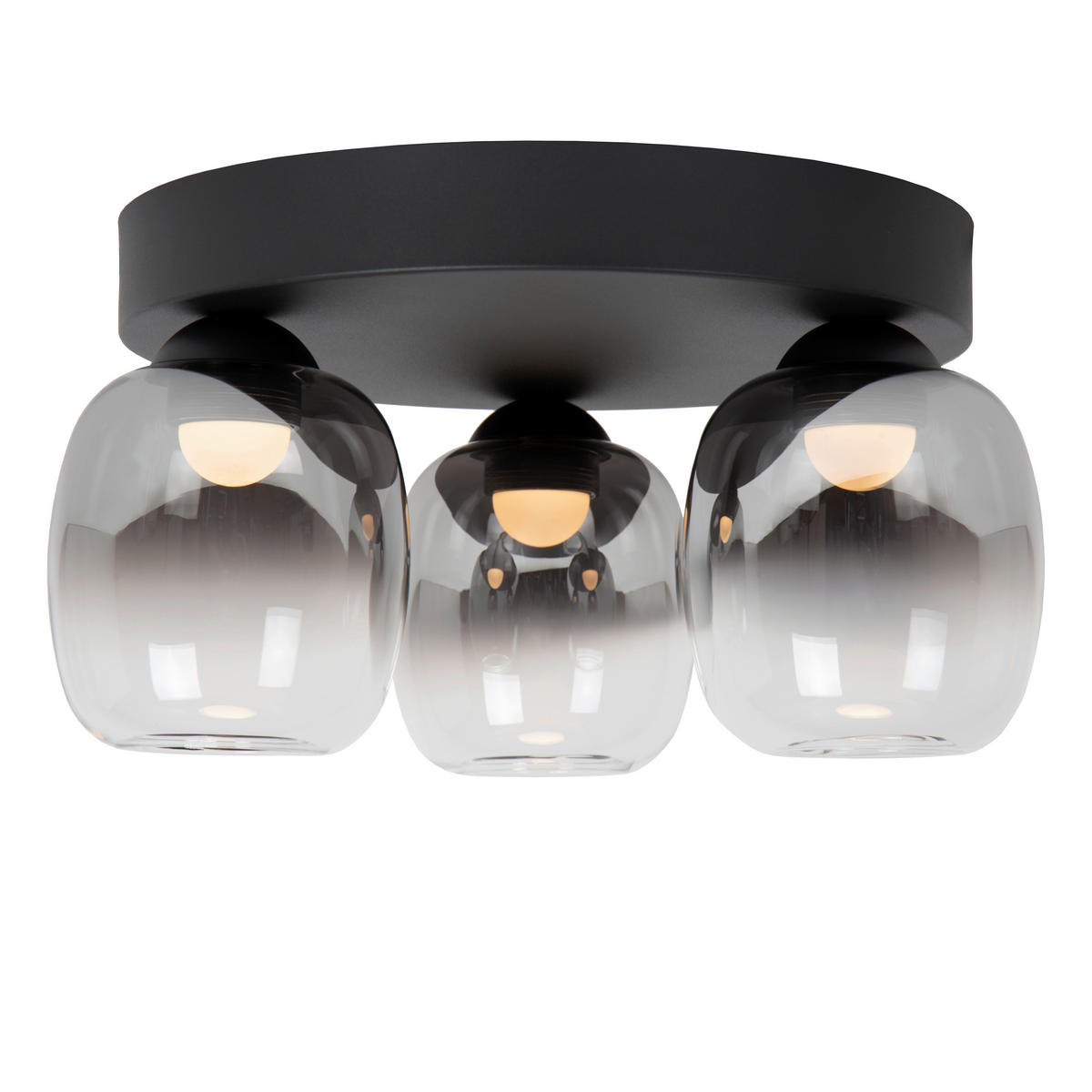 DECKENLEUCHTE TAMINO 36/36/18.5 cm   - Schwarz, Design, Metall (36/36/18.5cm) - Lucide