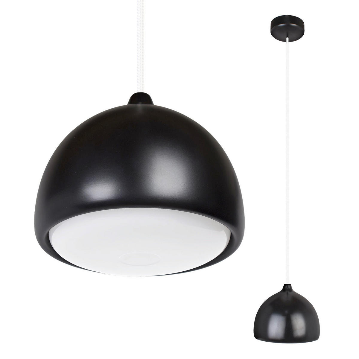 ZÁVĚSNÉ SVÍTIDLO, 17.5/90-140 cm  - bílá/černá, Design, dřevo (17.5/90-140cm)