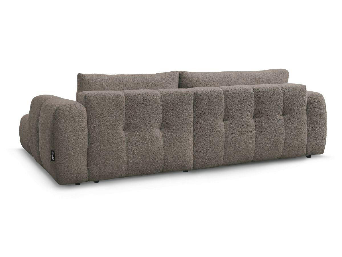 ECKSCHLAFSOFA FUJI Bouclé Taupe  inkl.  - Taupe/Schwarz, MODERN, Kunststoff/Textil (292/160cm)