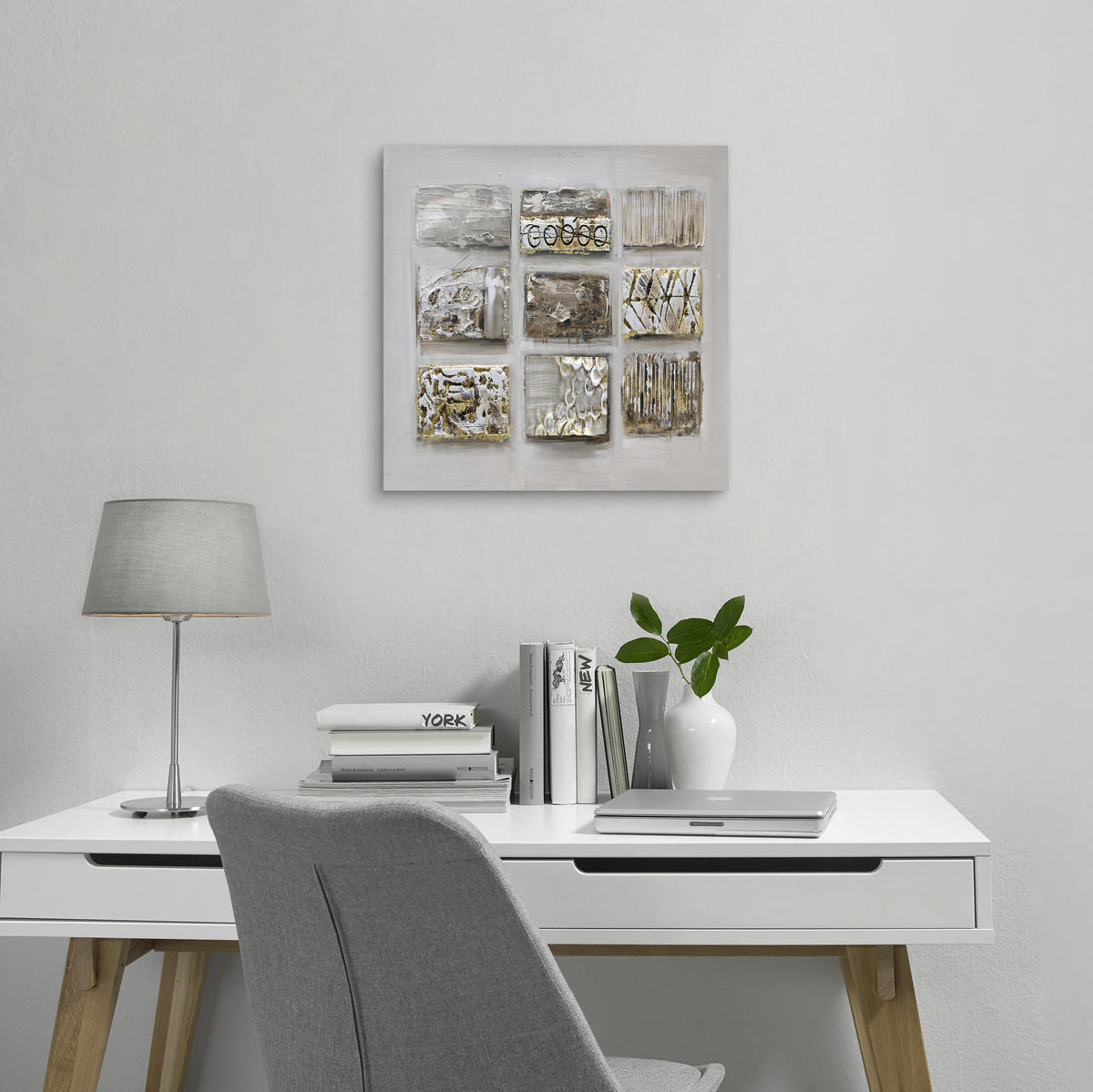 OBJEKTBILD 55/55 cm  - Beige/Hellgrau, Basics, Holz/Textil (55/55cm) - Monee