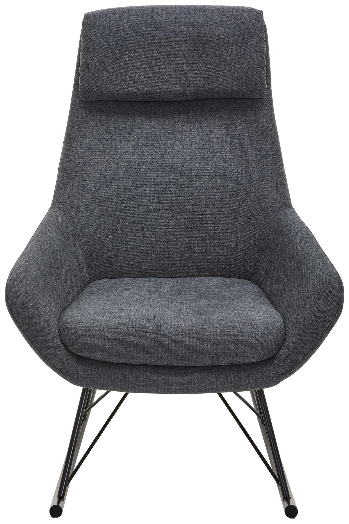 SCHAUKELSESSEL Webstoff Grau, Schwarz    - Schwarz/Grau, Design, Textil/Metall (73/108/87cm) - Carryhome