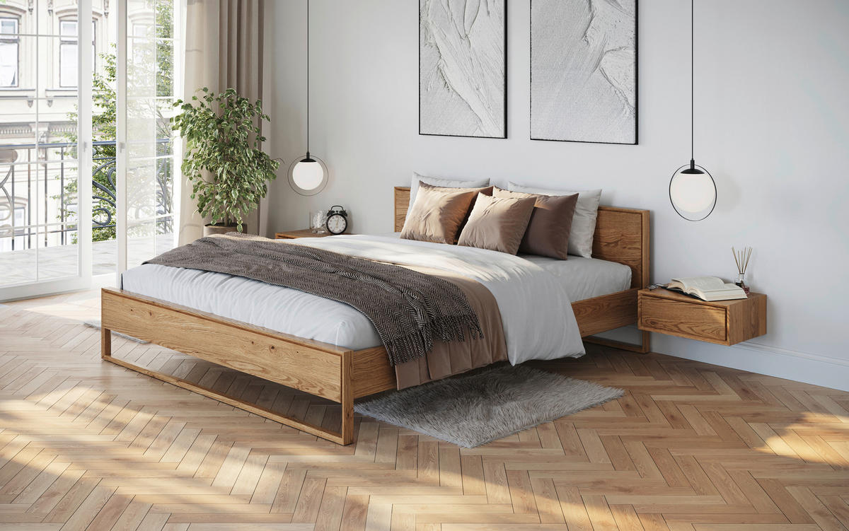 NACHTSCHRANK 50/19/35 cm Eiche massiv  - Eichefarben, MODERN, Holz (50/19/35cm) - Linea Natura