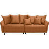 BIGSOFA Velours Orange  - Schwarz/Orange, Design, Textil/Metall (226/91/103cm) - Carryhome