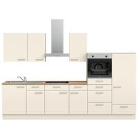 KÜCHENLEERBLOCK 330 cm   in Eichefarben, Magnolie  - Edelstahlfarben/Eichefarben, MODERN, Holzwerkstoff/Metall (330cm) - Nobilia