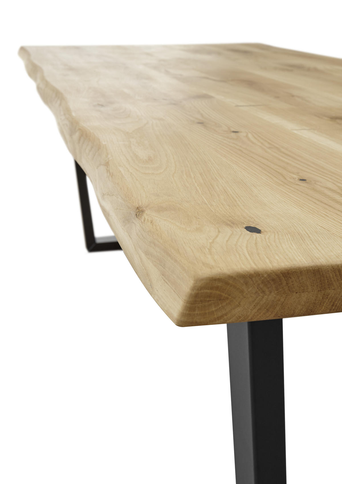 ESSTISCH in Holz, Metall 220/100/75 cm  - Eichefarben/Schwarz, Natur, Holz/Metall (220/100/75cm) - MID.YOU