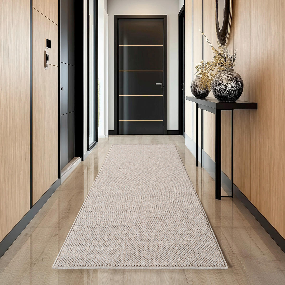 FLACHWEBETEPPICH 80/250 cm HELIX Beige  - Beige, Basics, Kunststoff/Textil (80/250cm) - Novel