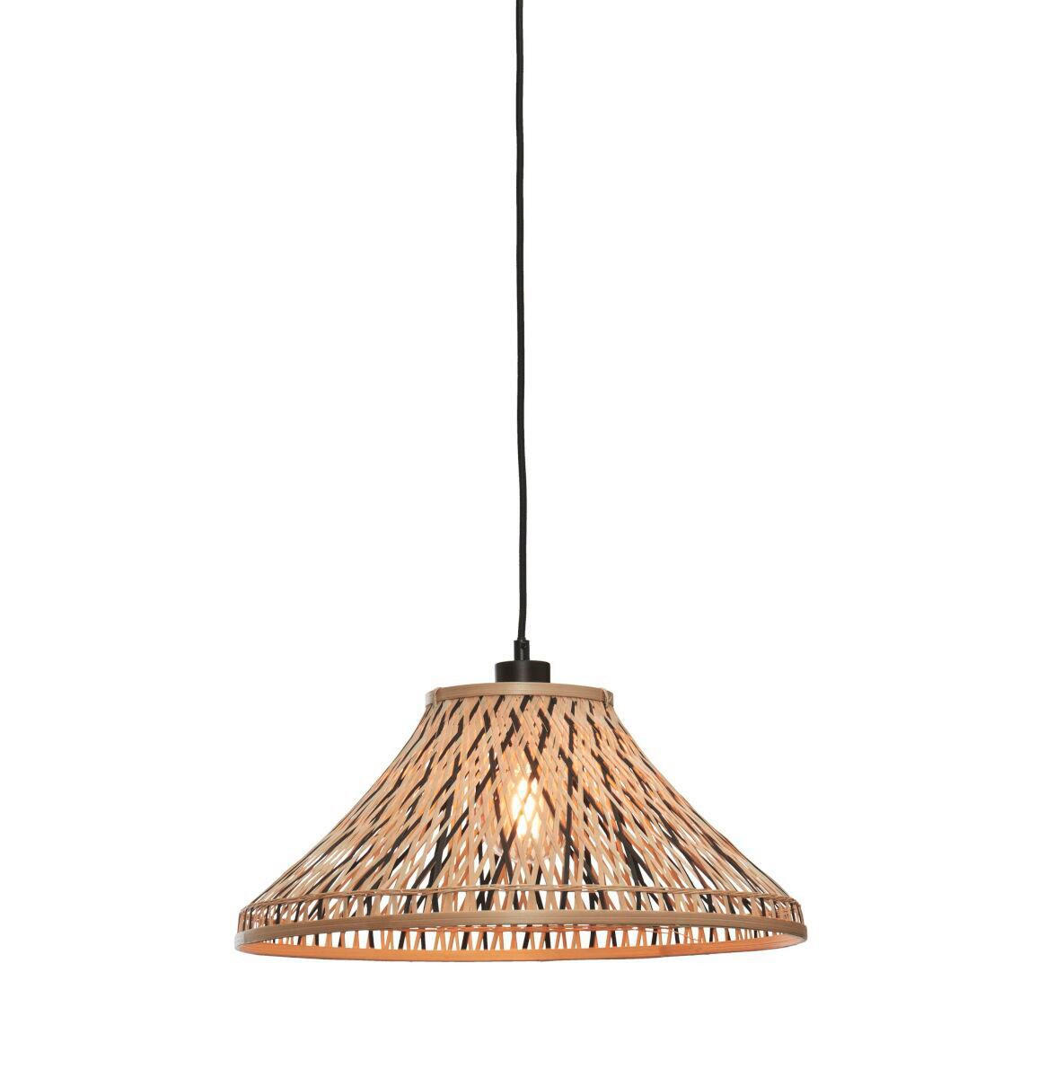 HÄNGELEUCHTE GOOD&MOJO 45/45/20 cm   - Schwarz/Naturfarben, Trend, Holz (45/45/20cm) - Good & Mojo