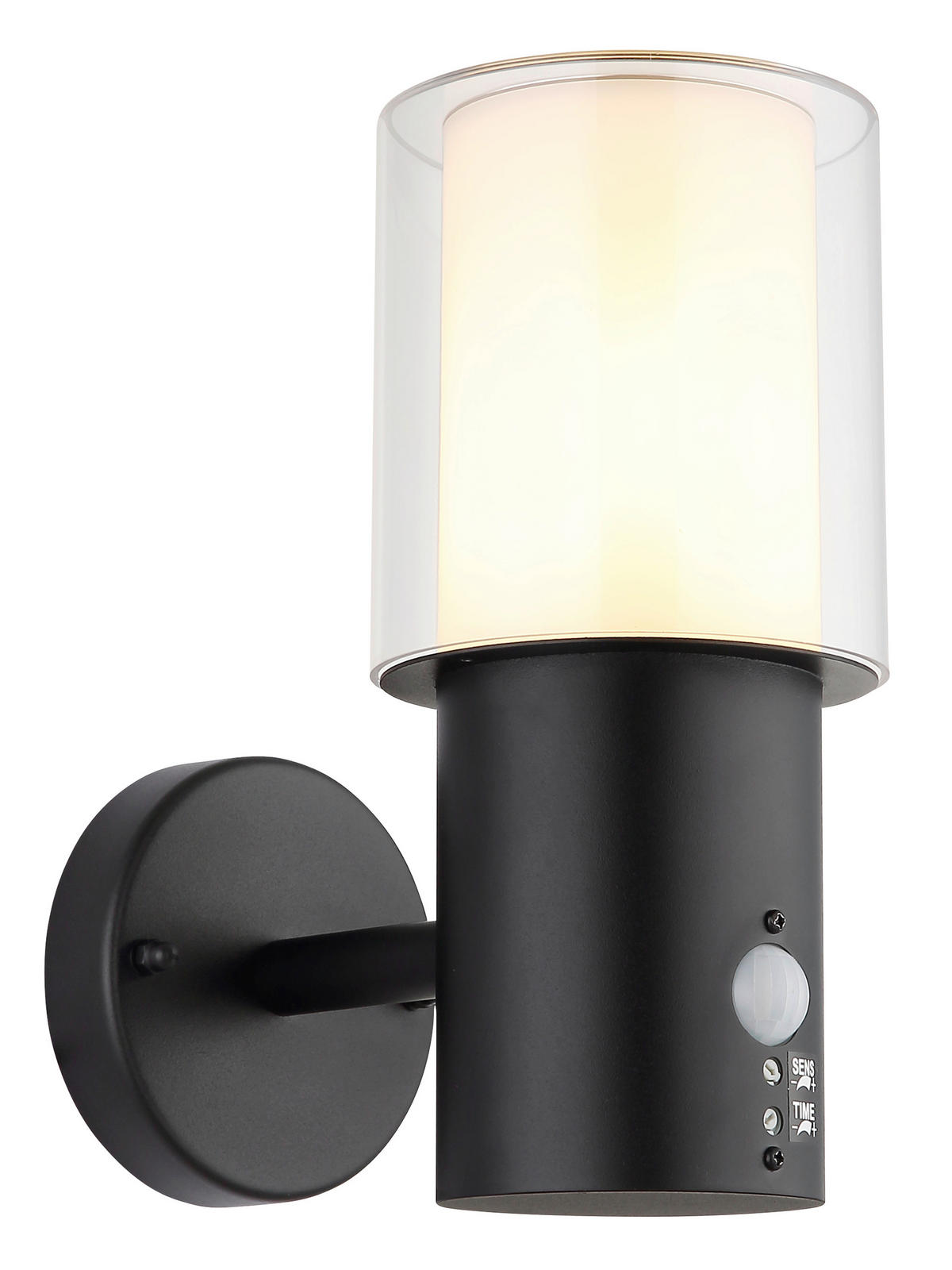 AUSSENLEUCHTE Compton 12/24,5 cm  - Klar/Schwarz, Design, Kunststoff/Metall (12/24,5cm) - Globo