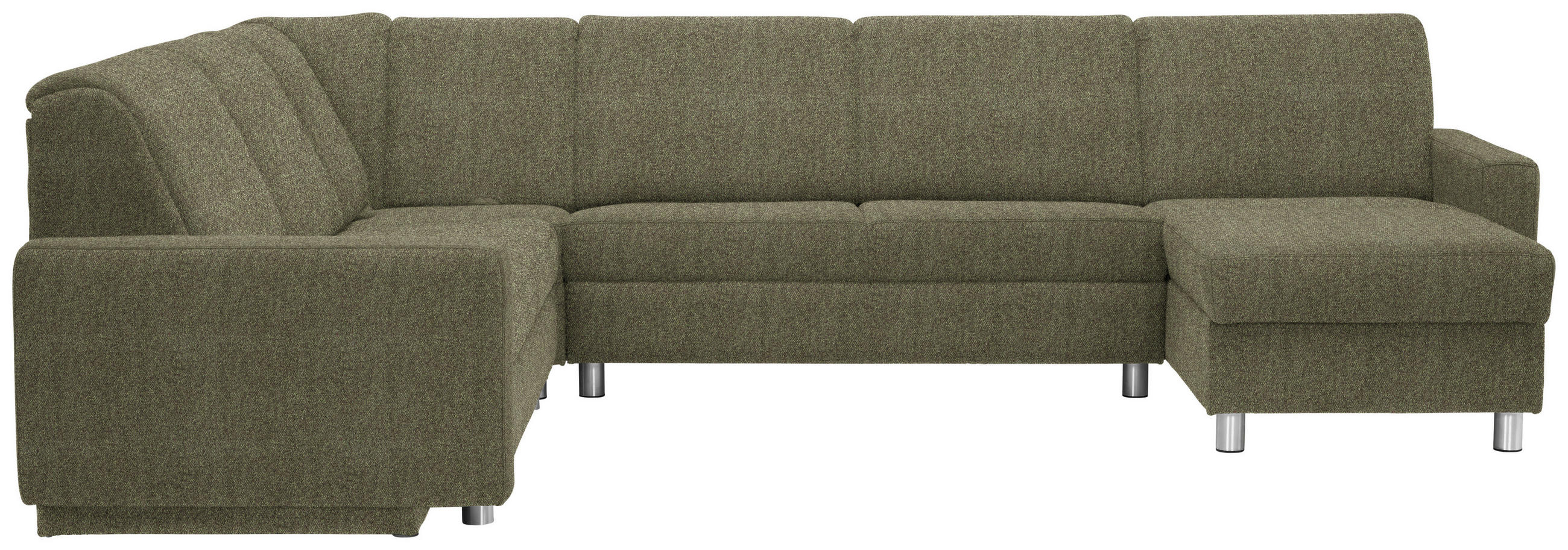 WOHNLANDSCHAFT  in Chenille Olivgrün  - Alufarben/Olivgrün, KONVENTIONELL, Kunststoff/Textil (236/322/158cm) - Sedda