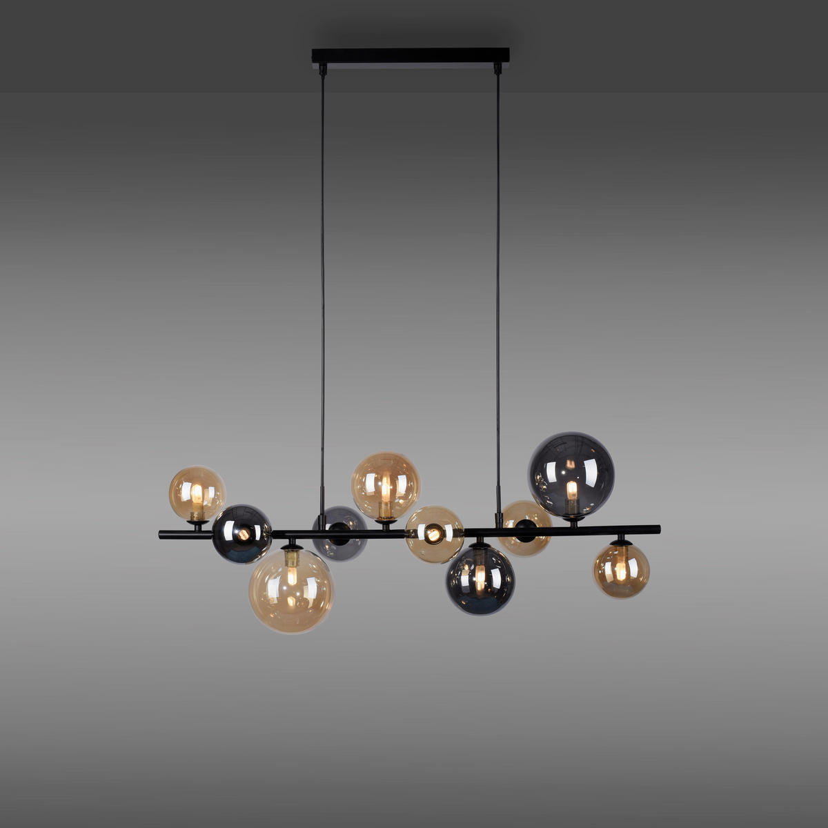 STROPNÍ ZÁVĚSNÉ LED SVÍTIDLO - černá, Trend, kov/plast (85/35/150cm)