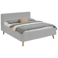 POLSTERBETT 180/200 cm  in Grau  - Eichefarben/Birkefarben, Design, Holz/Textil (180/200cm) - MID.YOU